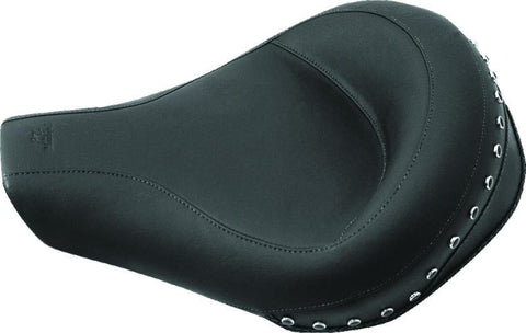 Mustang 94-96 Harley Road King Standard Touring Solo Seat w/Blk Pearl Studs - Black - 75566