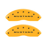 MGP 4 Caliper Covers Engraved Front Mustang - Engraved Rear S197/GT - Yel Finish Blk Characters - 10197SMG2YL