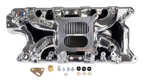 Edelbrock Ford Small-Block 289-302-347 RPM Air-Gap Intake Manifold - Chrome Plasma Finish - 7521-CP