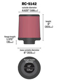 K&N Universal Clamp-On Air Filter inch FLG 4.5inch Base 4 inch Top 4-1/2in FLG 8in Base - RC-5142