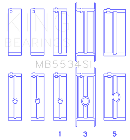 King Engine Bearings Chrysler/Jeep 318ci (Size STD) Main Bearing Set - MB5534SI