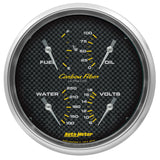 Autometer Carbon Fiber Quad Gauge 5in. 240Ohm (E) - 33Ohm (F) Electric - 4810