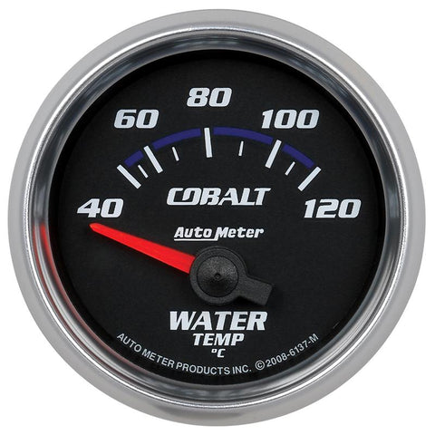 Autometer Cobalt 52mm Short Sweep Electronic 40-120 Deg C Water Temperature Gauge - 6137-M