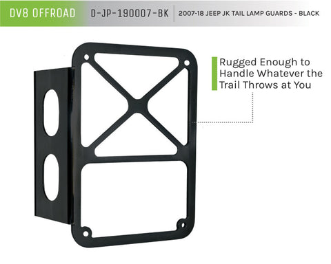 DV8 Offroad 2007-2018 Jeep JK Tail Lamp Guards Black - D-JP-190007-BK