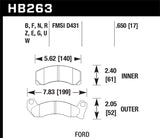 Hawk 87-93 Ford Mustang GT Track DTC-70 Front Brake Pads - HB263U.650