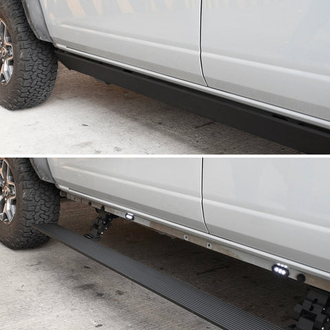 Go Rhino 19-23 Ram 1500 Quad Cab 4dr E-BOARD E1 Electric Running Board Kit (No Drill) - Tex. Blk - 20430680PC