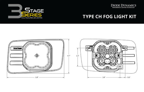 Diode Dynamics SS3 Type CH LED Fog Light Kit Sport - White SAE Fog - DD7294