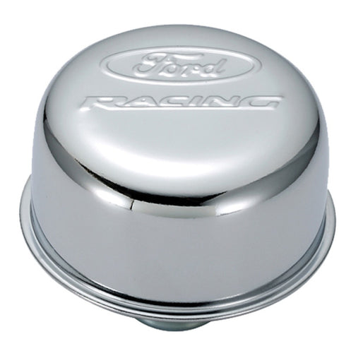 Ford Racing Logo Push-In Type Air Breather Cap - Chrome - 302-215