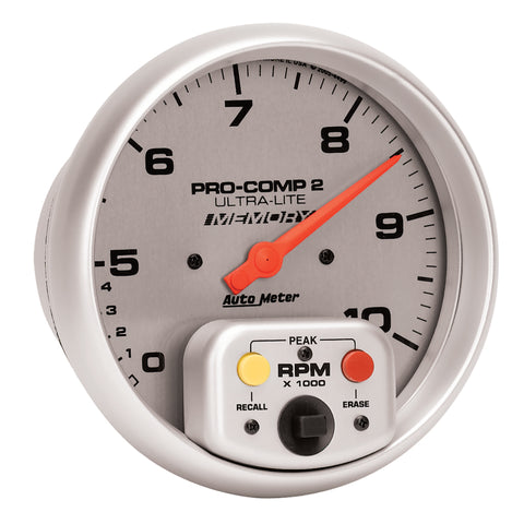 Autometer Ultra-Lite 5 inch 10K RPM In Dash Dual Range w/ Memory Tachometer - 4499