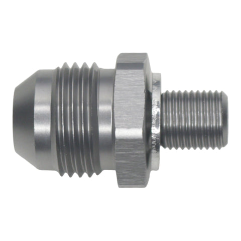 DeatschWerks 8AN Male Flare to M10 X 1.0 Male Metric - Anodized Titanium - 6-02-0621