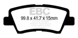EBC 12+ Hyundai Azera 3.3 Redstuff Rear Brake Pads - DP31865C