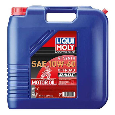 LIQUI MOLY 20L Motorbike 4T Synth SAE 10W60 Offroad Race - 20195