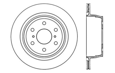 StopTech 07-10 GMC Sierra (w/ Rear Drum) / 07-09 GMC Yukon Rear Left Slotted & Drilled Rotor - 127.66065L