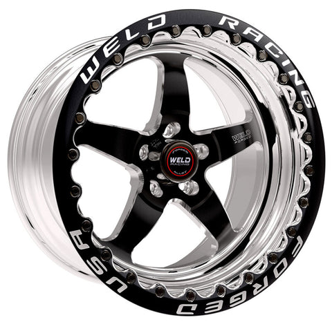Weld S71 17x10.5 / 5x4.75 BP / 7.2in. BS Black Wheel (High Pad) - Beadlock - 71HB7105B72F