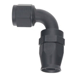 DeatschWerks 10AN Female Swivel 90-Degree Hose End PTFE (Incl Olive Insert) - Anodized Matte Black - 6-02-0860-B