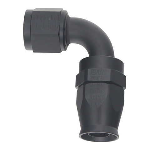 DeatschWerks 10AN Female Swivel 90-Degree Hose End PTFE (Incl Olive Insert) - Anodized Matte Black - 6-02-0860-B