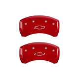 MGP 4 Caliper Covers Engraved Front & Rear Bowtie Red finish silver ch - 14231SBOWRD