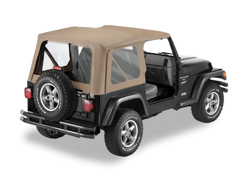 Bestop 97-02 Jeep Wrangler TJ Replace A-Top (Dark Tan Clear Windows No Door Skins Included) - 51127-33