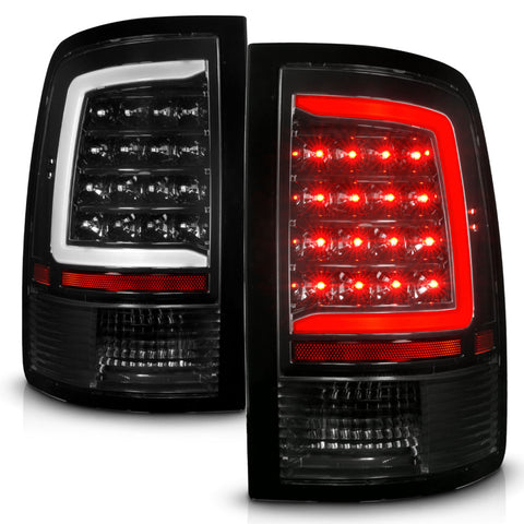 ANZO 09-18 Dodge Ram 1500 Full LED Taillights w/ Sequential Black Housing/Clear Lens - 311452