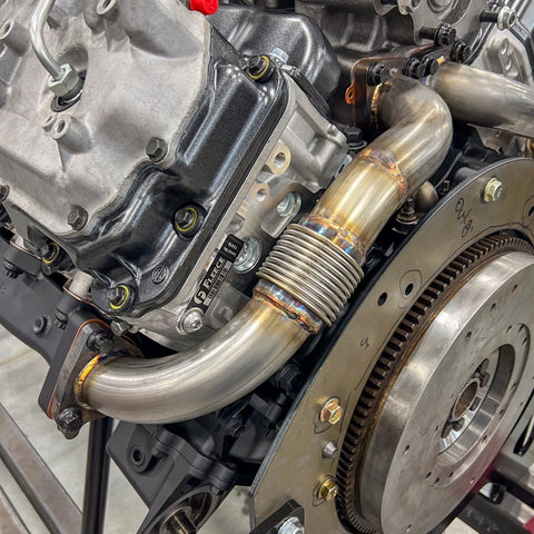 Wehrli 01-16 Chevrolet 6.6L Duramax 2in Stainless Driver Side Up Pipe w/Gaskets (Single/Twin Turbo) - WCF100652