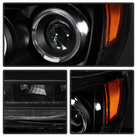 xTune Toyota Tacoma 05-11 Halo Projector Headlights Black PRO-JH-TT05-LED-BK - 9027857