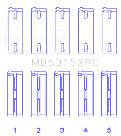 King 1992+ Mitsubishi 4G63/4G64 EVO I-IV (Size STDX) Coated Performance Main Bearing Set - MB5315XPCSTDX