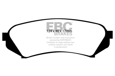 EBC 98-07 Lexus LX470 4.7 Yellowstuff Rear Brake Pads - DP41282R
