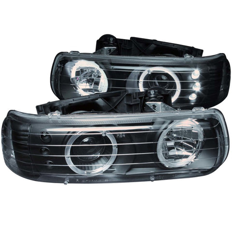 ANZO 1999-2002 Chevrolet Silverado 1500 Projector Headlights w/ Halo Black - 111189