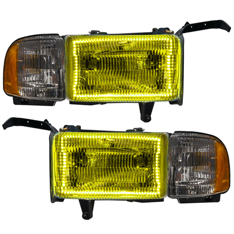 Oracle 94-02 Dodge Ram Pre-Assembled Halo Headlights - ColorSHIFT w/o Controller - 8167-334