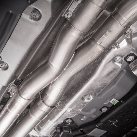 Stainless Works 2020 Ford GT500 Legend Catback X-Pipe Exhaust Factory Connect - Polished Tips - GT500CBXFCL