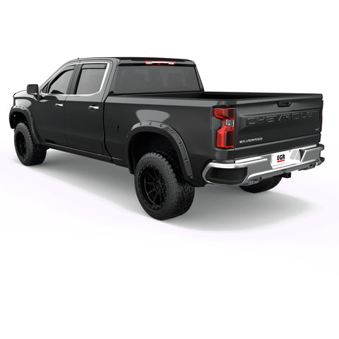 EGR 19-22 Chevrolet Silverado 1500 Traditional Bolt-On Look Fender Flares Black Set Of 4 - 791694-GBA