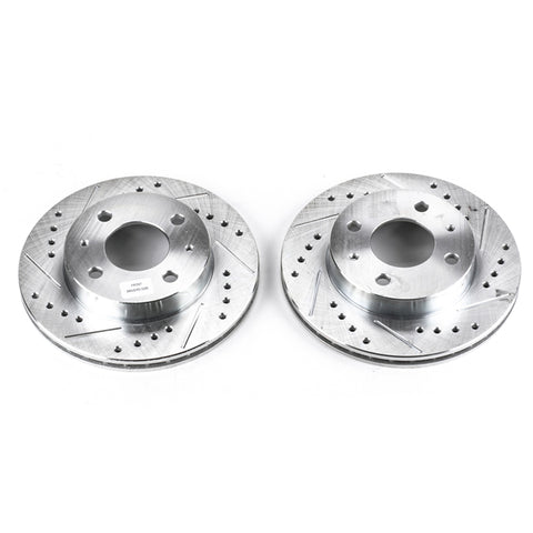 Power Stop 95-98 Nissan 200SX Front Evolution Drilled & Slotted Rotors - Pair - JBR753XPR