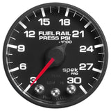 Autometer Spek-Pro Gauge Rail Press 2 1/16in 30Kpsi Stepper Motor W/Peak & Warn Blk/Blk - P321328