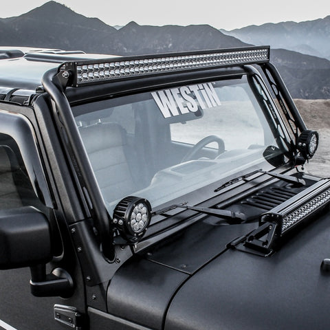 Westin/Snyper 07-17 Jeep Wrangler Snyper Overhead Light Hoop - Textured Black - 62-41005