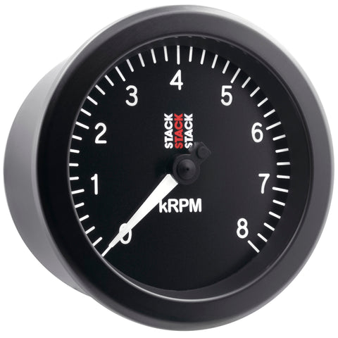 Autometer Stack Sport 88mm 0-8K RPM Tachometer - Black - ST100-08