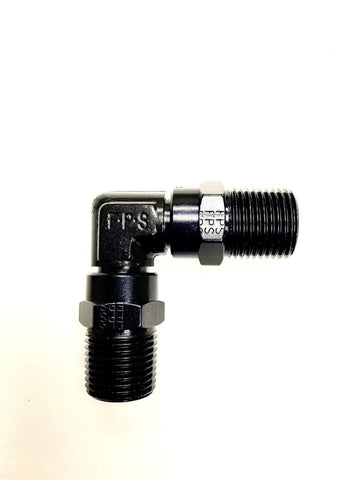 Fragola -6AN (9/16-18) x -8AN (3/4-16) ORB 90 Degree Swivel Adapter - 999603-BL