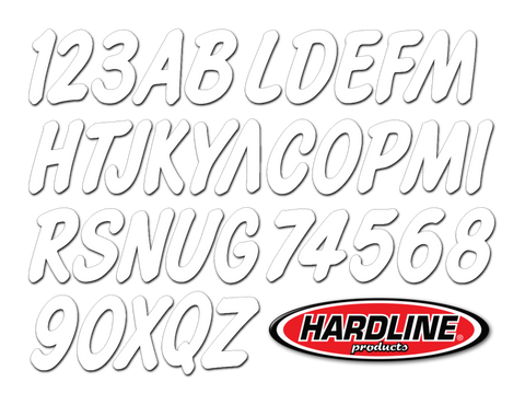 Hardline Boat Lettering Registration Kit 3 in. - 400 White Solid - WHI400EC