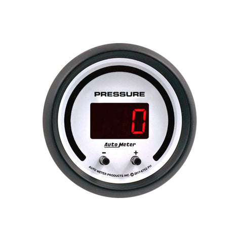 Autometer 52.4mm White Switchable 0-1600 PSI/0-110 BAR Fluid Pressure Phantom Elite Digital Gauge - 6752-PH
