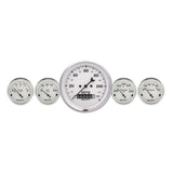 AutoMeter Gauge Kit 5 Pc. 3-3/8in. & 2-1/16in. Elec. Speedometer Old Tyme White - 1640