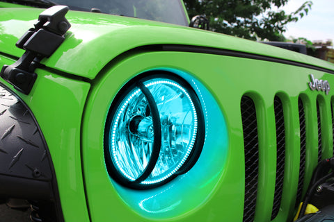 Oracle Jeep Wrangler JK 07-17 LED Waterproof Halo Kit - ColorSHIFT w/ Simple Controller - 3943-504