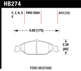 Hawk 1999-2004 Ford Mustang Base 3.8 HPS 5.0 Front Brake Pads - HB274B.610