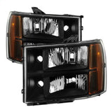 xTune GMC Sierra 07-13 Crystal Headlights Black HD-JH-GSIE07-AM-BK - 9034749
