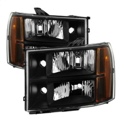 xTune GMC Sierra 07-13 Crystal Headlights Black HD-JH-GSIE07-AM-BK - 9034749