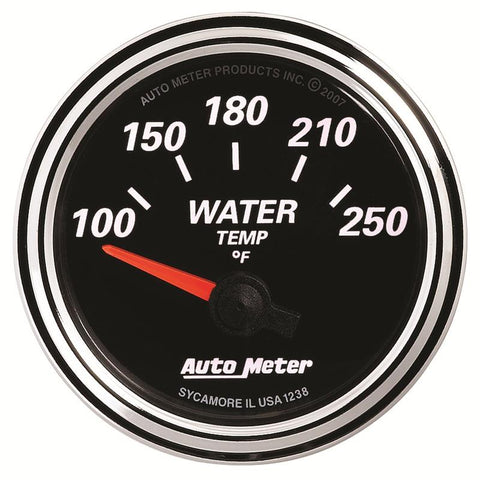 Autometer Designer Black II 52mm 250 Deg F Water Temp Gauge - 1238