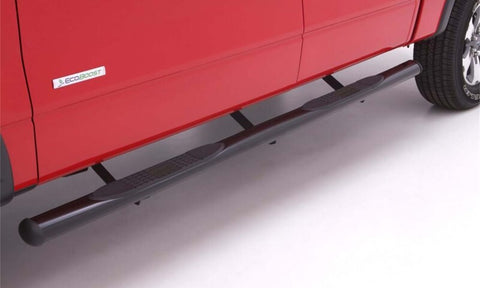 Lund 99-13 Chevy Silverado 1500 Ext. Cab 4in. Oval Straight Steel Nerf Bars - Black - 23678357