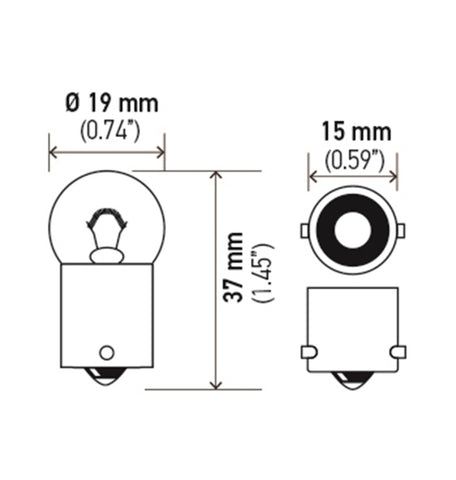 Hella Bulb 5007 12V 5W BA15s B6 - 5007