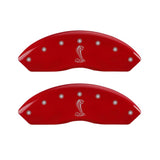 MGP 4 Caliper Covers Engraved Front & Rear Tiffany Snake Red finish silver ch - 10197SSNKRD