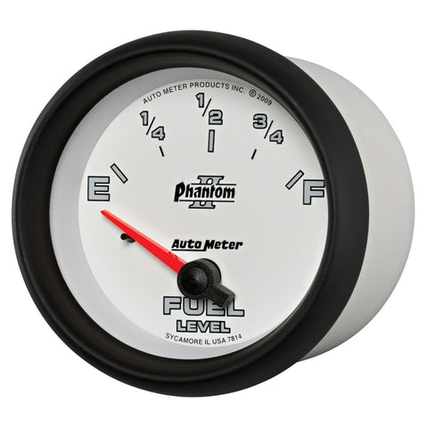 AutoMeter Gauge Fuel Level 2-5/8in. 0 Ohm(e) to 90 Ohm(f) Elec Phantom II - 7814