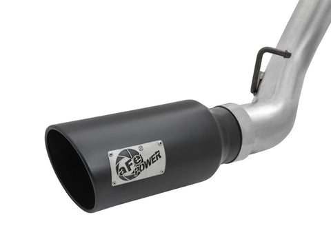 aFe LARGE Bore HD 4in Dual DPF-Back SS Exhaust w/Black Tip 16-17 GM Diesel Truck V8-6.6L (td) LML - 49-44080-B