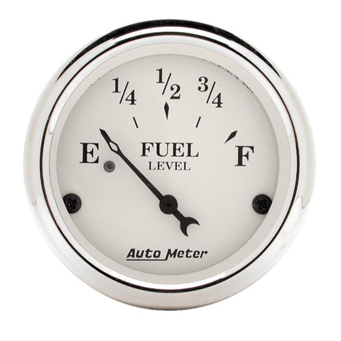 AutoMeter Gauge Fuel Level 2-1/16in. 240 Ohm(e) to 33 Ohm(f) Elec Old Tyme White - 1606